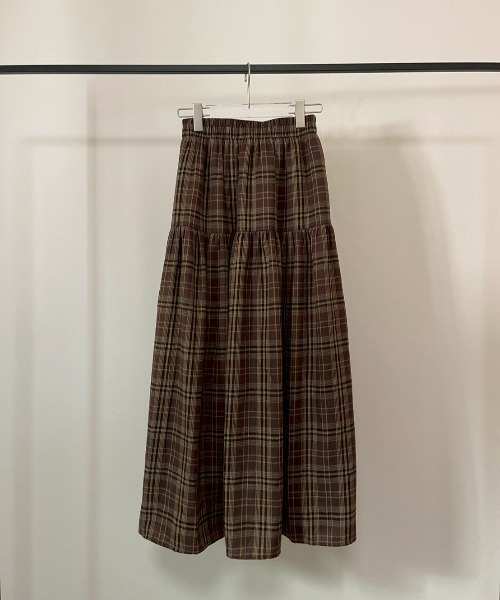 AMAIL（アマイル）の「Flare Check Skirt（スカート・レディース・ブラック/ブラウン・FREE）」の20枚目の写真