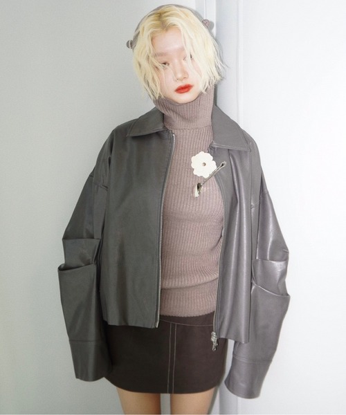 musubore(ムスボレ)の「knit hoodie with ears / 耳付きニットフーディー(ニット/セーター・レディース・ブラック/ベージュ/ライトグリーン・FREE)」の12枚目の写真