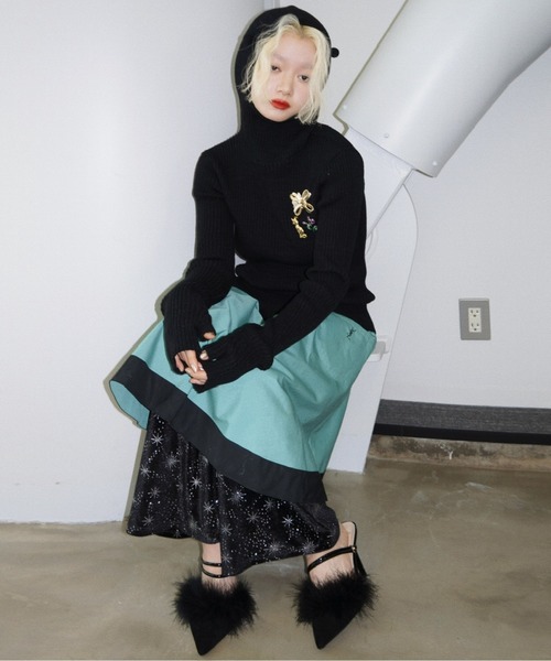 musubore(ムスボレ)の「knit hoodie with ears / 耳付きニットフーディー(ニット/セーター・レディース・ブラック/ベージュ/ライトグリーン・FREE)」の18枚目の写真