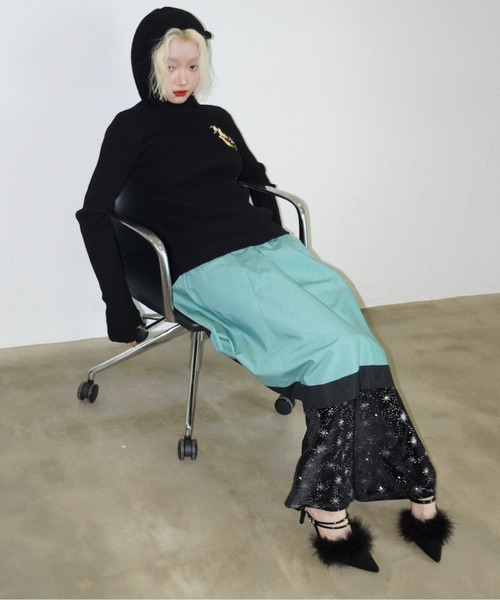 musubore(ムスボレ)の「knit hoodie with ears / 耳付きニットフーディー(ニット/セーター・レディース・ブラック/ベージュ/ライトグリーン・FREE)」の14枚目の写真