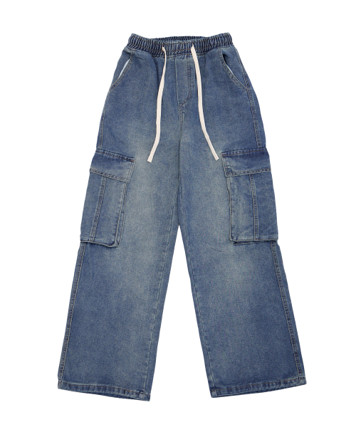 DOUBLE JD(ダブルジェイディー)の「ビッグカーゴデニムパンツ(ブルー)(デニムパンツ・レディース・その他・MEDIUM/LARGE)」の3枚目の写真
