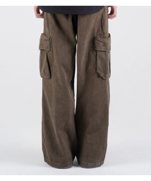 BUTTON SEOUL(ボタンソウル)の「ミニマルワイドカーゴコットンパンツ(ブラウン)(その他パンツ・メンズ・その他・MEDIUM/LARGE/X-LARGE)」の5枚目の写真