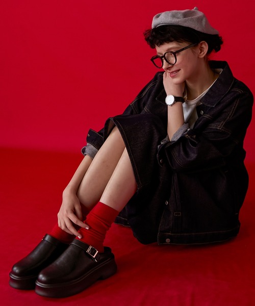 BONLECILL Marche(ボンルシールマルシェ)の「【BONLECILL Marche】ボリュームソールクロッグサボシューズ(スリッポン・レディース・ブラウン/ブラック・M/S/XL/L)」の4枚目の写真