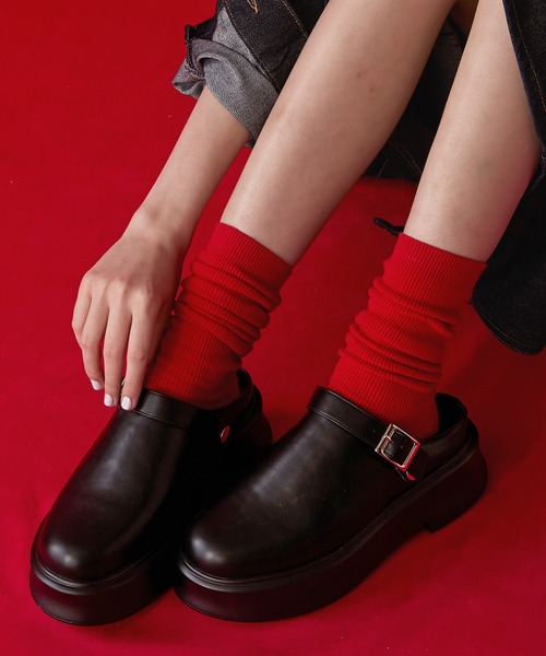 BONLECILL Marche(ボンルシールマルシェ)の「【BONLECILL Marche】ボリュームソールクロッグサボシューズ(スリッポン・レディース・ブラウン/ブラック・M/S/XL/L)」の20枚目の写真