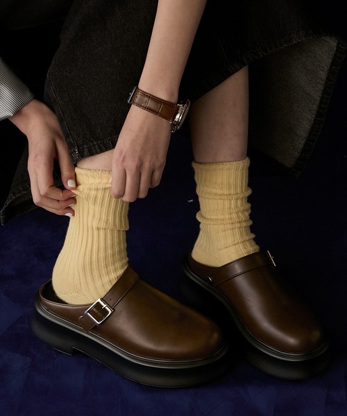 BONLECILL Marche(ボンルシールマルシェ)の「【BONLECILL Marche】ボリュームソールクロッグサボシューズ(スリッポン・レディース・ブラウン/ブラック・M/S/XL/L)」の19枚目の写真