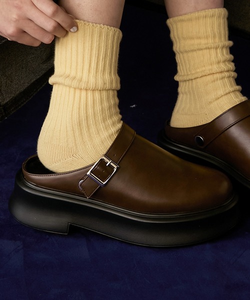 BONLECILL Marche(ボンルシールマルシェ)の「【BONLECILL Marche】ボリュームソールクロッグサボシューズ(スリッポン・レディース・ブラウン/ブラック・M/S/XL/L)」の15枚目の写真