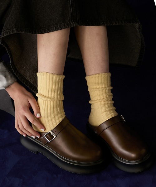 BONLECILL Marche(ボンルシールマルシェ)の「【BONLECILL Marche】ボリュームソールクロッグサボシューズ(スリッポン・レディース・ブラウン/ブラック・M/S/XL/L)」の9枚目の写真