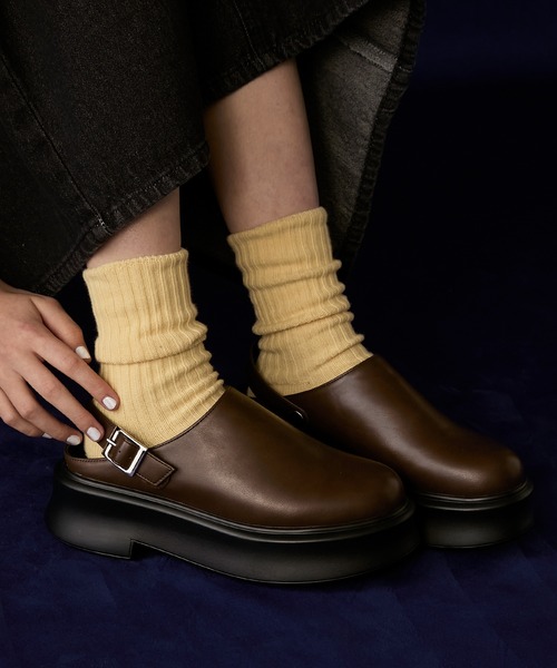 BONLECILL Marche(ボンルシールマルシェ)の「【BONLECILL Marche】ボリュームソールクロッグサボシューズ(スリッポン・レディース・ブラウン/ブラック・M/S/XL/L)」の10枚目の写真