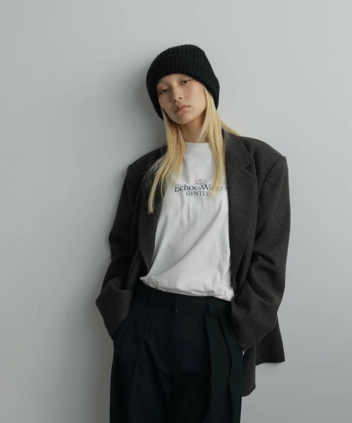 anuke（アンヌーク）の「anuke Lowgauge Knit Cap（ニットキャップ/ビーニー・レディース・ライトグレー/ブラック/ベージュ・FREE）」の6枚目の写真