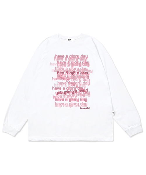 PAGESIISII(ページシシ)の「グローリー レタリングプリント オーバーサイズ ロングスリーブ ホワイト(Tシャツ/カットソー・レディース・その他・MEDIUM/LARGE)」の1枚目の写真