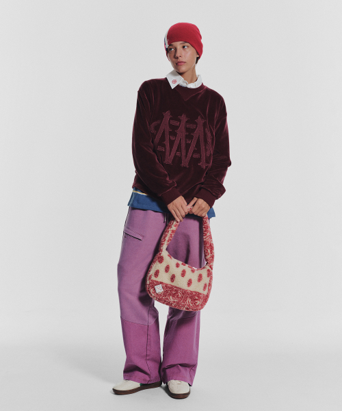 MENASOO（ミナス）の「Applique Velour Sweatshirt_Burgundy（スウェット・レディース・バーガンディー・F）」の9枚目の写真