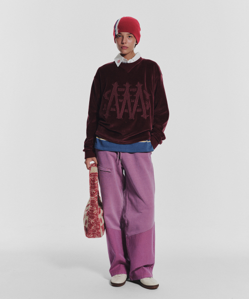 MENASOO（ミナス）の「Applique Velour Sweatshirt_Burgundy（スウェット・レディース・バーガンディー・F）」の10枚目の写真