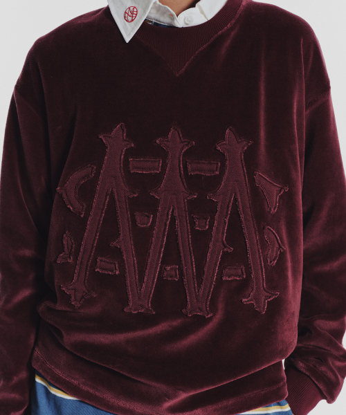 MENASOO（ミナス）の「Applique Velour Sweatshirt_Burgundy（スウェット・レディース・バーガンディー・F）」の12枚目の写真