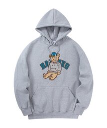 フラッフィーベアフードパーカーグレー