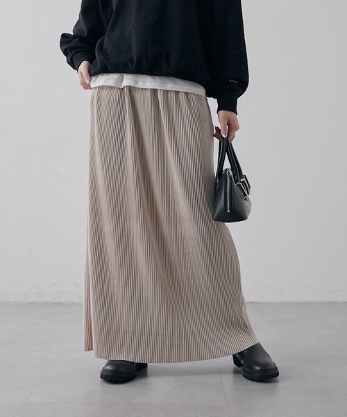 Lui's（ルイス）の「【高見え◎】ベロアプリーツタイトスカート（スカート・レディース・ブラック/チャコールグレー/ライトベージュ・36/38）」の16枚目の写真