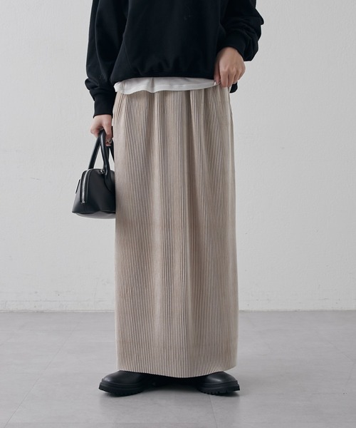 Lui's（ルイス）の「【高見え◎】ベロアプリーツタイトスカート（スカート・レディース・ブラック/チャコールグレー/ライトベージュ・36/38）」の17枚目の写真