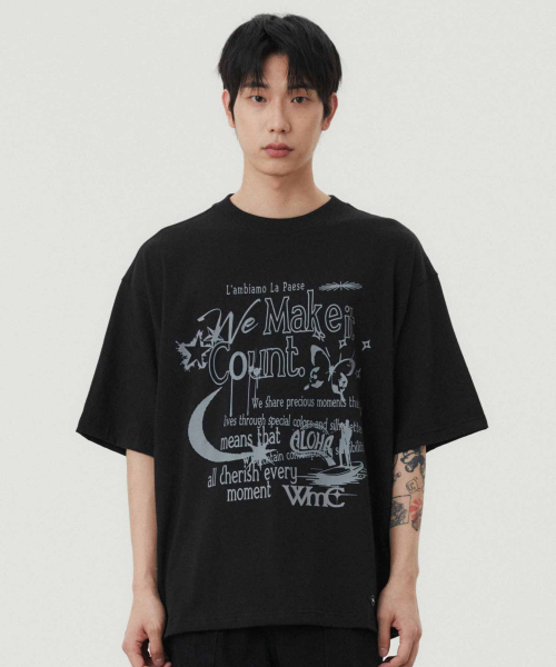 WMC(ダブリューエムシー)の「ヴィンテージコラージュTシャツ_BLACK(Tシャツ/カットソー・レディース・ブラック・SMALL/MEDIUM)」の2枚目の写真