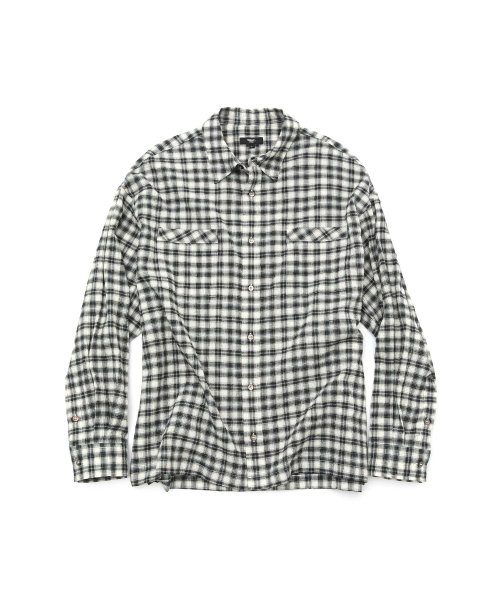 WMC(ダブリューエムシー)の「リンクルポケットチェックシャツ_BLACK(シャツ/ブラウス・メンズ・ブラック・MEDIUM/LARGE)」の2枚目の写真