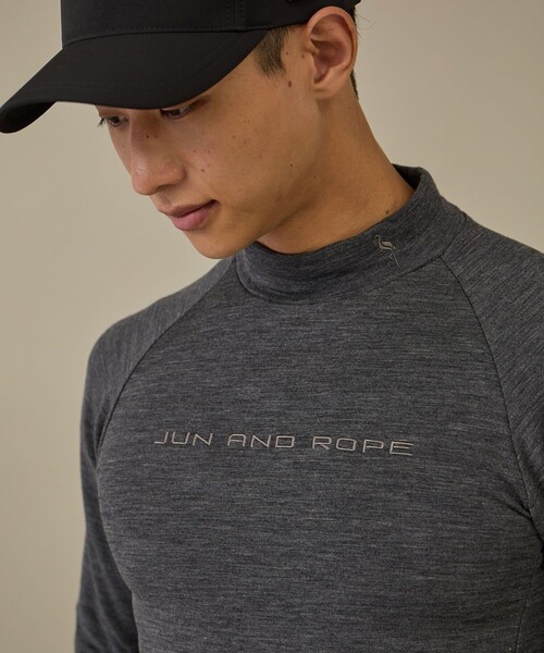 JUN&ROPE'(ジュンアンドロペ)の「【NOIR】ウールナイロン長袖ハイネックシャツ(Tシャツ/カットソー・メンズ・ブラック/グレー・M/XL/L)」の12枚目の写真