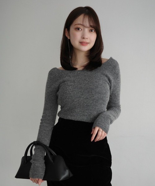 anuans(アニュアンス)の「ニットボディスーツ(ニット/セーター・レディース・ブラック/ピンクベージュ/グレー・FREE)」の3枚目の写真