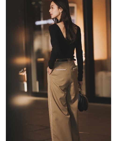 anuans(アニュアンス)の「ニットボディスーツ(ニット/セーター・レディース・ブラック/ピンクベージュ/グレー・FREE)」の13枚目の写真