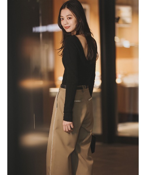 anuans(アニュアンス)の「ニットボディスーツ(ニット/セーター・レディース・ブラック/ピンクベージュ/グレー・FREE)」の14枚目の写真