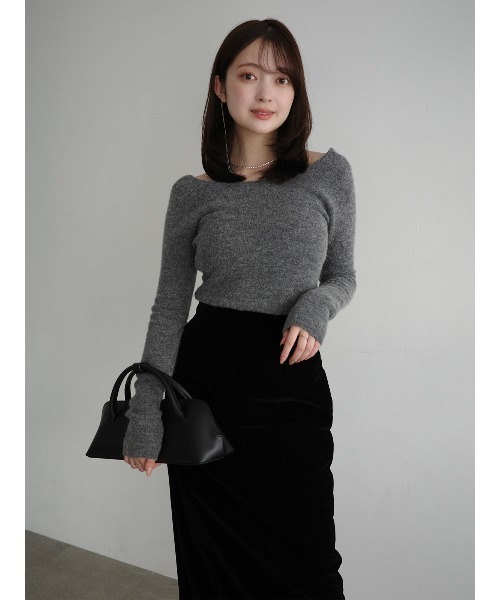 anuans(アニュアンス)の「ニットボディスーツ(ニット/セーター・レディース・ブラック/ピンクベージュ/グレー・FREE)」の4枚目の写真