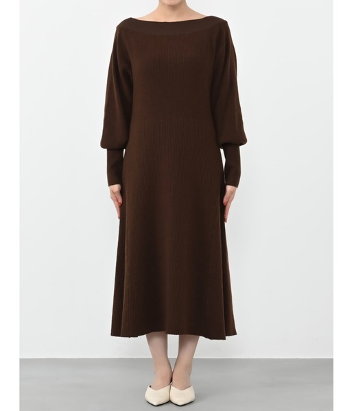 COHINA(コヒナ)の「パターンリブフレアニットワンピース 【低身長・小柄女性】(ワンピース・レディース・レッド/ブラウン/ブラック・SHORT/REGULAR)」の14枚目の写真