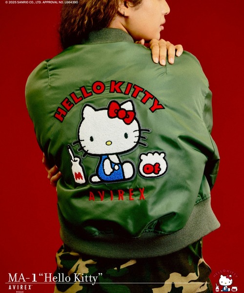 AVIREX(アヴィレックス)の「【AVIREX×HELLO KITTY】MA-1(MA-1・レディース・セージグリーン・S/M)」の1枚目の写真