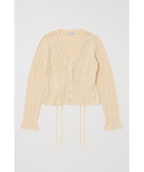 MOUSSY(マウジー)の「LACE UP RIBBON カーディガン(カーディガン/ボレロ・レディース・アイボリー/ブラック/ライトイエロー/ネイビー・FREE)」の17枚目の写真
