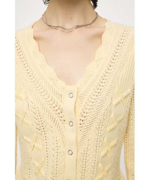 セール】LACE UP RIBBON カーディガン（カーディガン/ボレロ）｜MOUSSY