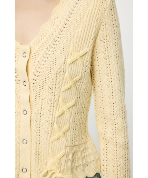 セール】LACE UP RIBBON カーディガン（カーディガン/ボレロ）｜MOUSSY