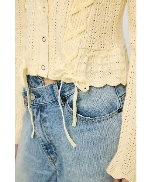 セール】LACE UP RIBBON カーディガン（カーディガン/ボレロ）｜MOUSSY