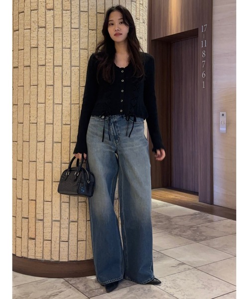 セール】LACE UP RIBBON カーディガン（カーディガン/ボレロ）｜MOUSSY