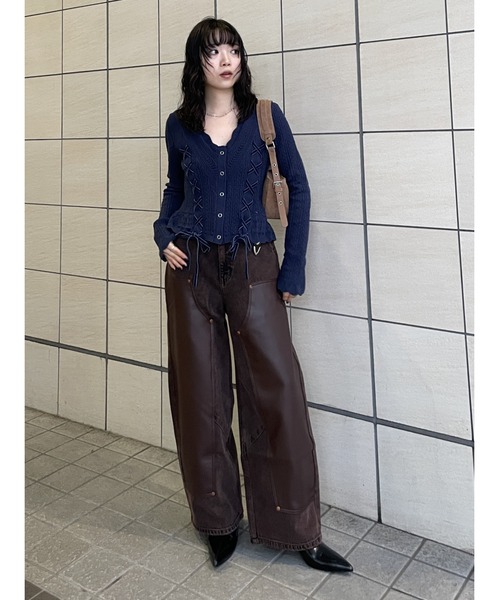 セール】LACE UP RIBBON カーディガン（カーディガン/ボレロ）｜MOUSSY