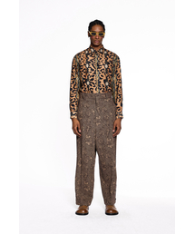Leopard Slogan Long Sleeve Shirt