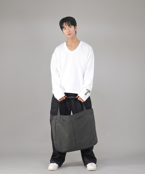 SAINTCREW(セントクルー)の「メガビッグサイズカーゴエコバッグ MCE-142 ダークグレー BKS(エコバッグ/サブバッグ・メンズ・その他・フリー)」の2枚目の写真