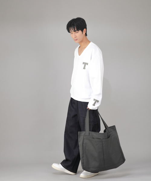 SAINTCREW(セントクルー)の「メガビッグサイズカーゴエコバッグ MCE-142 ダークグレー BKS(エコバッグ/サブバッグ・メンズ・その他・フリー)」の9枚目の写真