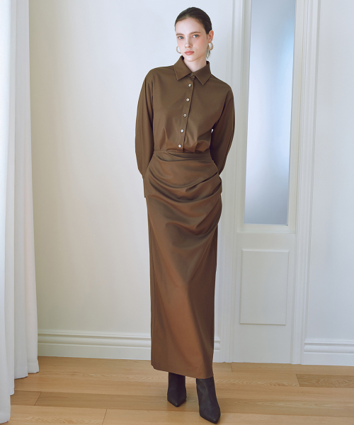 JULIY&CALLA(ジュリー&カラー)の「25FW カラー127 GBTN ルーチェ ワンピース ブラウン(ワンピース・レディース・ブラウン・SMALL/MEDIUM)」の7枚目の写真