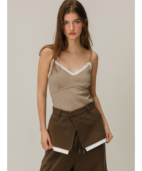 MOIFAIRE（モイフェア）の「CARGO LAYERED SKIRT PANTS / BROWN（その他パンツ・レディース・ブラウン・ONE SIZE）」の3枚目の写真