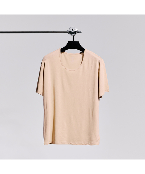 GOZER(ゴーザー)の「UNDER HALF T-SHIRT_LIGHT BEIGE(Tシャツ/カットソー・メンズ・ベージュ・SMALL/MEDIUM/LARGE/X-LARGE)」の1枚目の写真