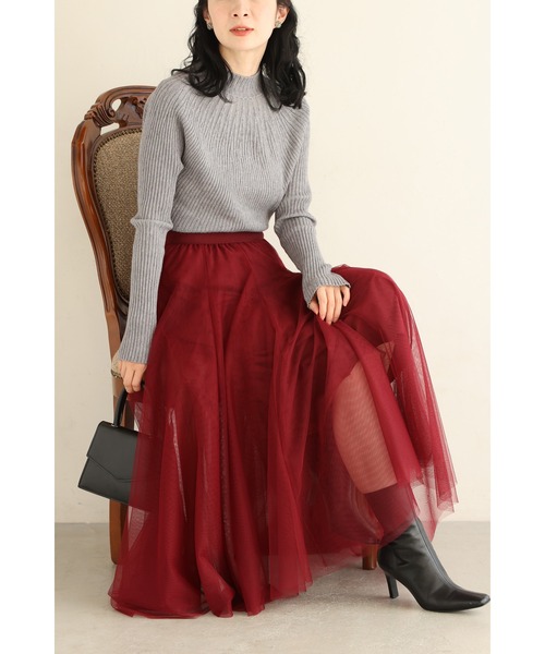 cawaii(カワイイ)の「降り注ぐオーロラビジューの流線ラインリブカットソートップス(Tシャツ/カットソー・レディース・グレー/ブルー/アイボリー/ブラック・FREE)」の15枚目の写真