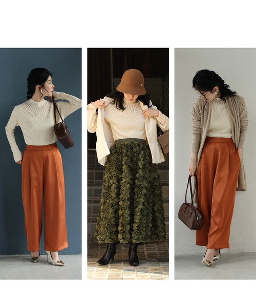 cawaii(カワイイ)の「降り注ぐオーロラビジューの流線ラインリブカットソートップス(Tシャツ/カットソー・レディース・グレー/ブルー/アイボリー/ブラック・FREE)」の5枚目の写真