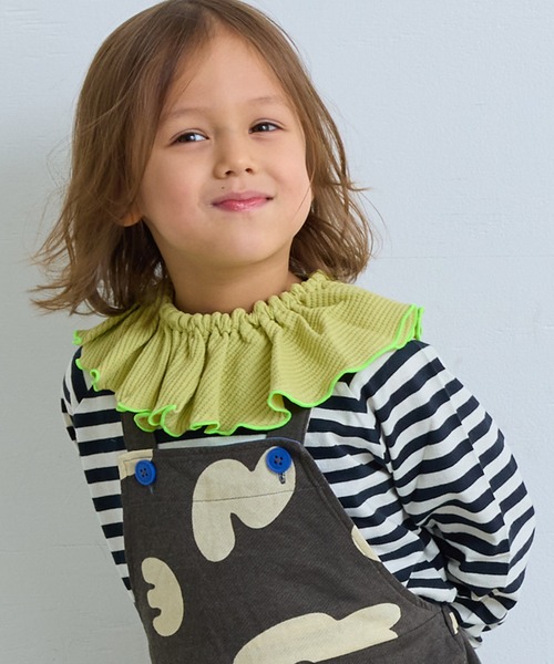 MARKEY'S（マーキーズ）の「ワッフルフリルスタイ（スタイ/よだれかけ・キッズ・イエロー/オフホワイト/グレー・FREE）」の9枚目の写真