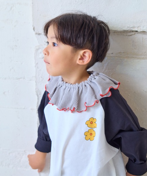 MARKEY'S（マーキーズ）の「ワッフルフリルスタイ（スタイ/よだれかけ・キッズ・イエロー/オフホワイト/グレー・FREE）」の7枚目の写真