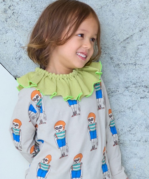 MARKEY'S（マーキーズ）の「ワッフルフリルスタイ（スタイ/よだれかけ・キッズ・イエロー/オフホワイト/グレー・FREE）」の10枚目の写真