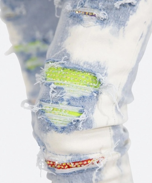 mnml(ミニマル)の「mnml/ミニマル/X409 RHINESTONE SKINNY(デニムパンツ・メンズ・ブルー・32/29/30/34/28)」の8枚目の写真