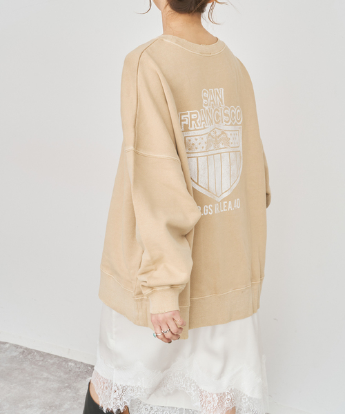 Spick & Span（スピックアンドスパン）の「SCREEN STARS/スクリーンスターズ for Spick & Span 別注オーバースウェット（スウェット・レディース・ベージュ/ブラック/ホワイト系その他・FREE）」の7枚目の写真