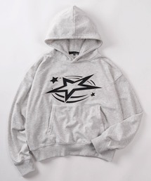 SlashDate（スラッシュデイト）の「【82】スターワッペン ショート丈 プルパーカー/裏毛/メンズ/レディース/ユニセックス（パーカー）」