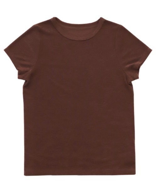 select MOCA（セレクトモカ）の「ベーシックパイルTシャツ（Tシャツ/カットソー・レディース・ブラウン/オフホワイト/チャコールグレー/グレイッシュブルー/グレイッシュベージュ/ブラック・MEDIUM/SMALL）」の17枚目の写真